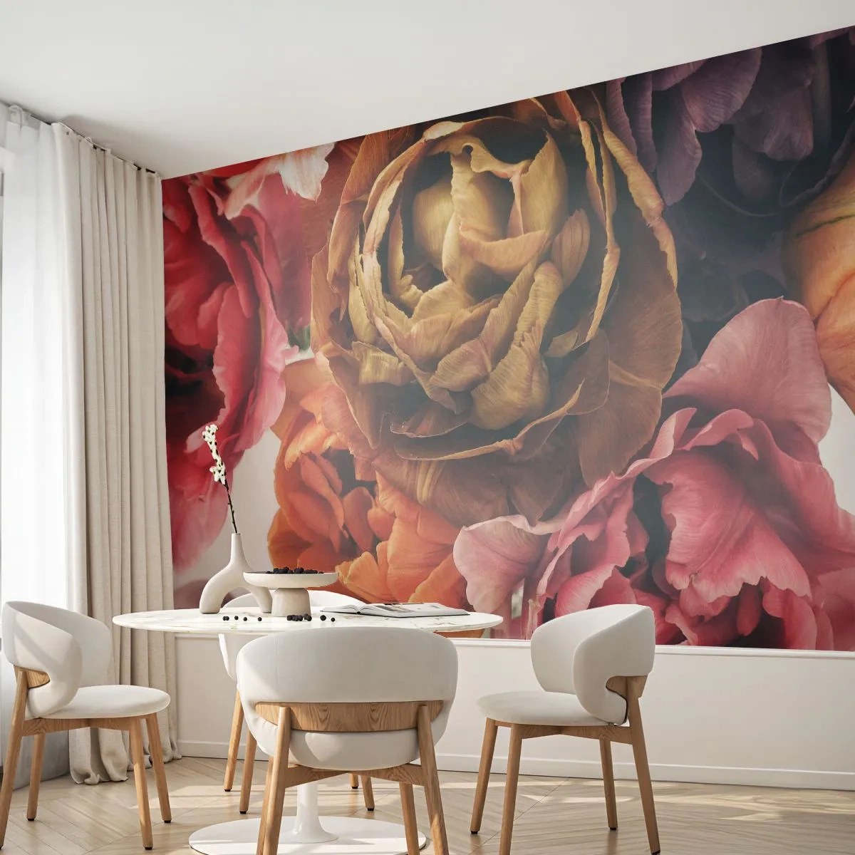 Fototapet Selvklæbende Deluxe Sticker - Fejring af livet - Buket blomster, Blomster, Pæon - 150x105 cm