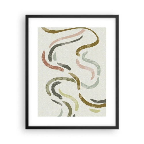 Plakat i sort ramme - Abstraktionens glade dans - 40x50 cm