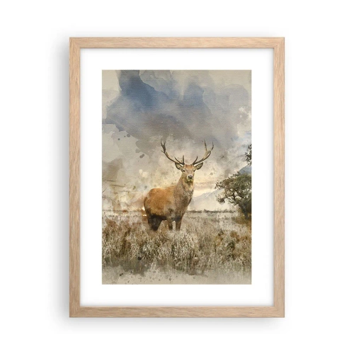 Plakat i ramme af lyst egetræ - Værdighed - styrke - værdighed - 30x40 cm