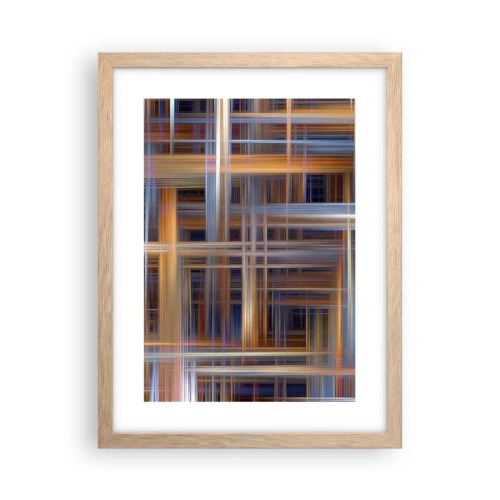 Plakat i ramme af lyst egetræ - Vævet af lys - 30x40 cm
