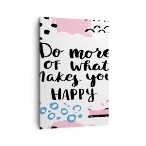 Lærredstryk - Billede på lærred - Hvordan man bliver lykkelig - 70x100 cm