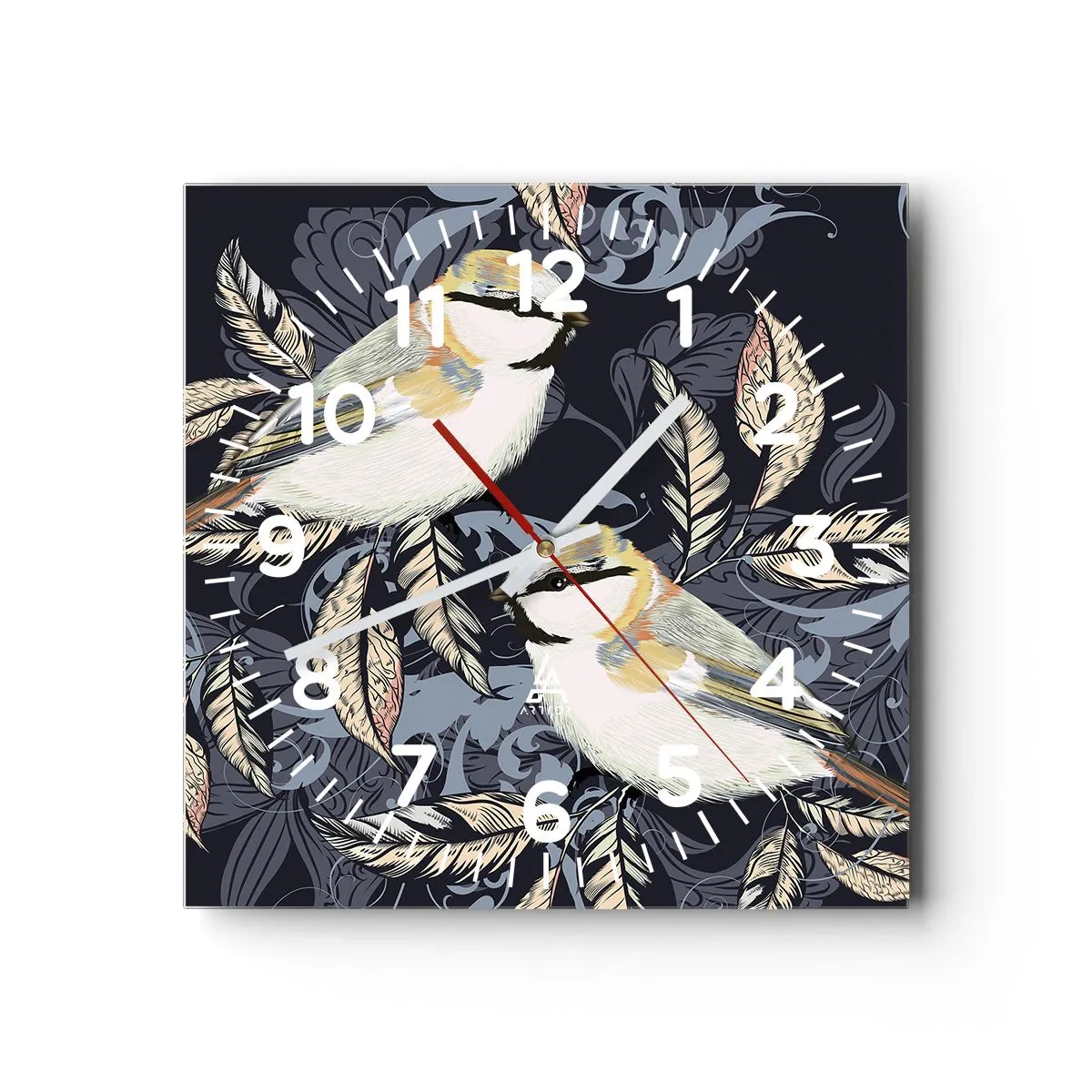 Vægur, Uret - Gul-blå espalier - 30x30 cm