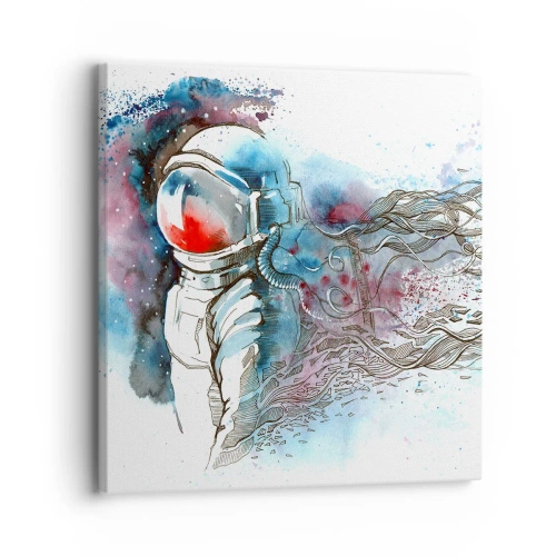 Lærredstryk - Billede på lærred - Alene med kosmos - 30x30 cm