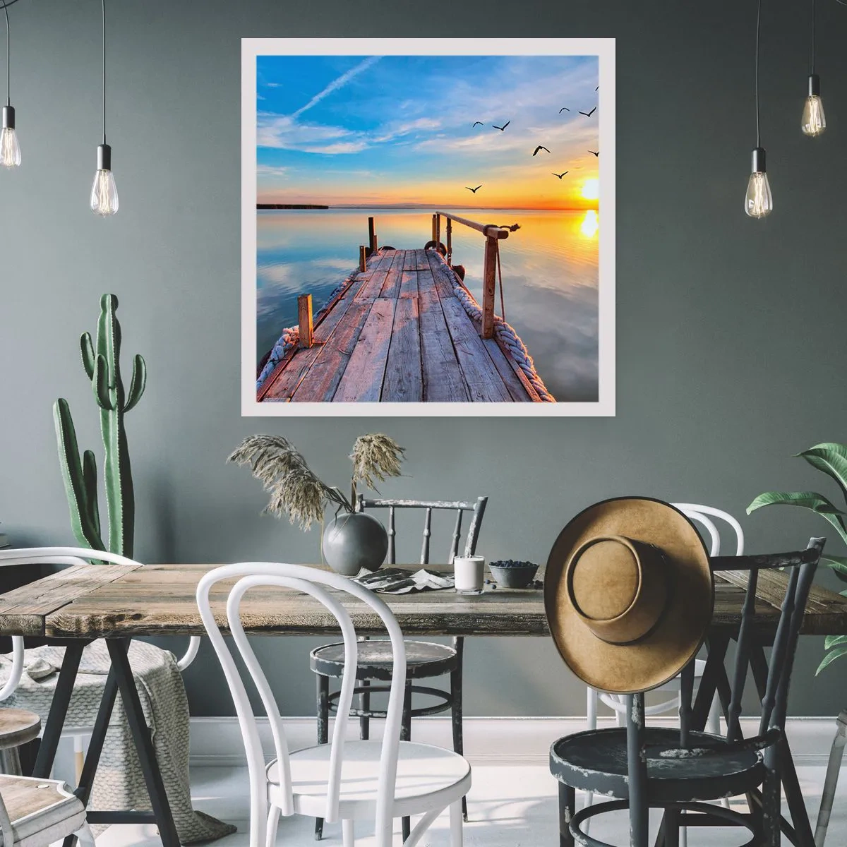 Plakat - Går fremad mod solen - 50x50 cm