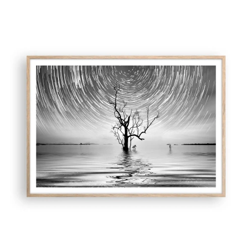 Plakat i ramme af lyst egetræ - En natursymfoni - 100x70 cm
