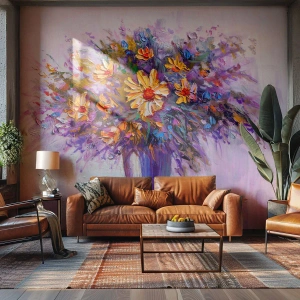 Fototapet Premium Sand - Dufter sødt, ser sødt ud - Blomster i en vase, Stykke, Buket blomster - 100x70 cm