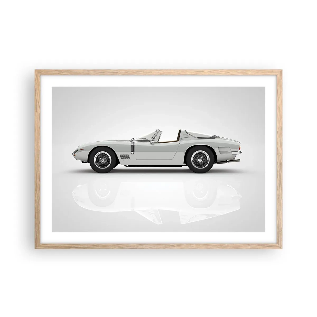 Plakat i ramme af lyst egetræ - Løftet om sjov - 70x50 cm