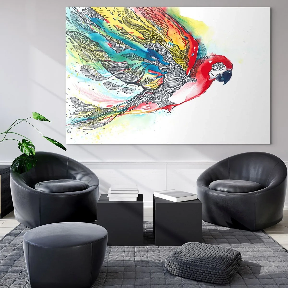 Billede på glas - Lev farverigt - 100x70 cm