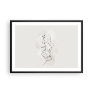 Plakat i sort ramme - Omfavnet i en omfavnelse - 70x50 cm