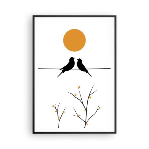 Plakat i sort ramme - Nattergal - 70x100 cm