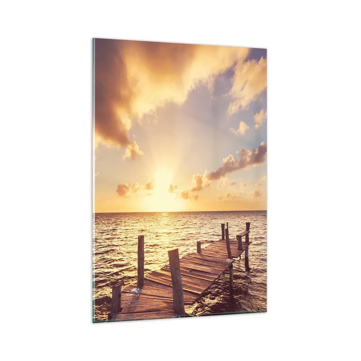 Billede på glas - Gyldent land af blidhed - 80x120 cm