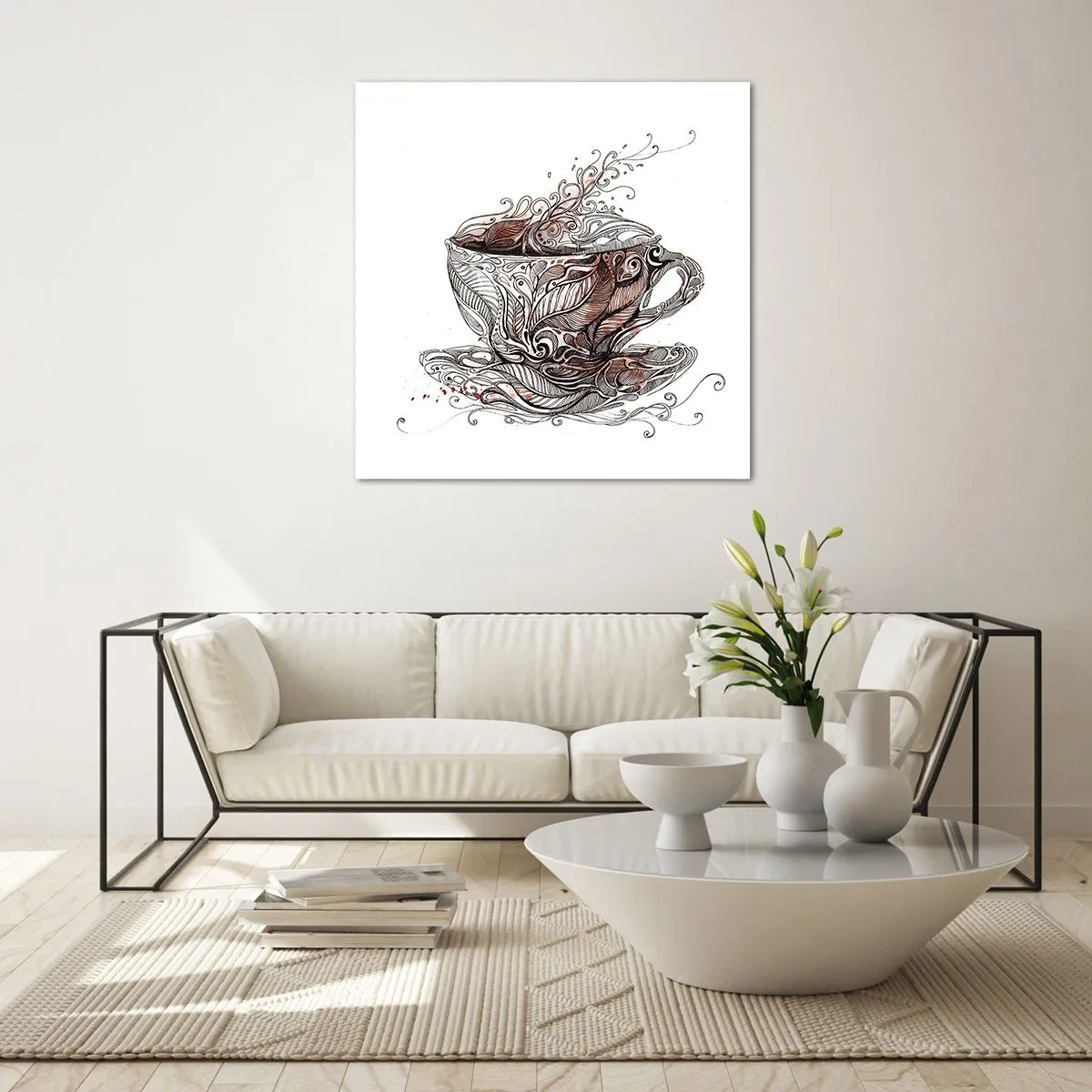 Billede på glas - Te er godt til alt - 60x60 cm