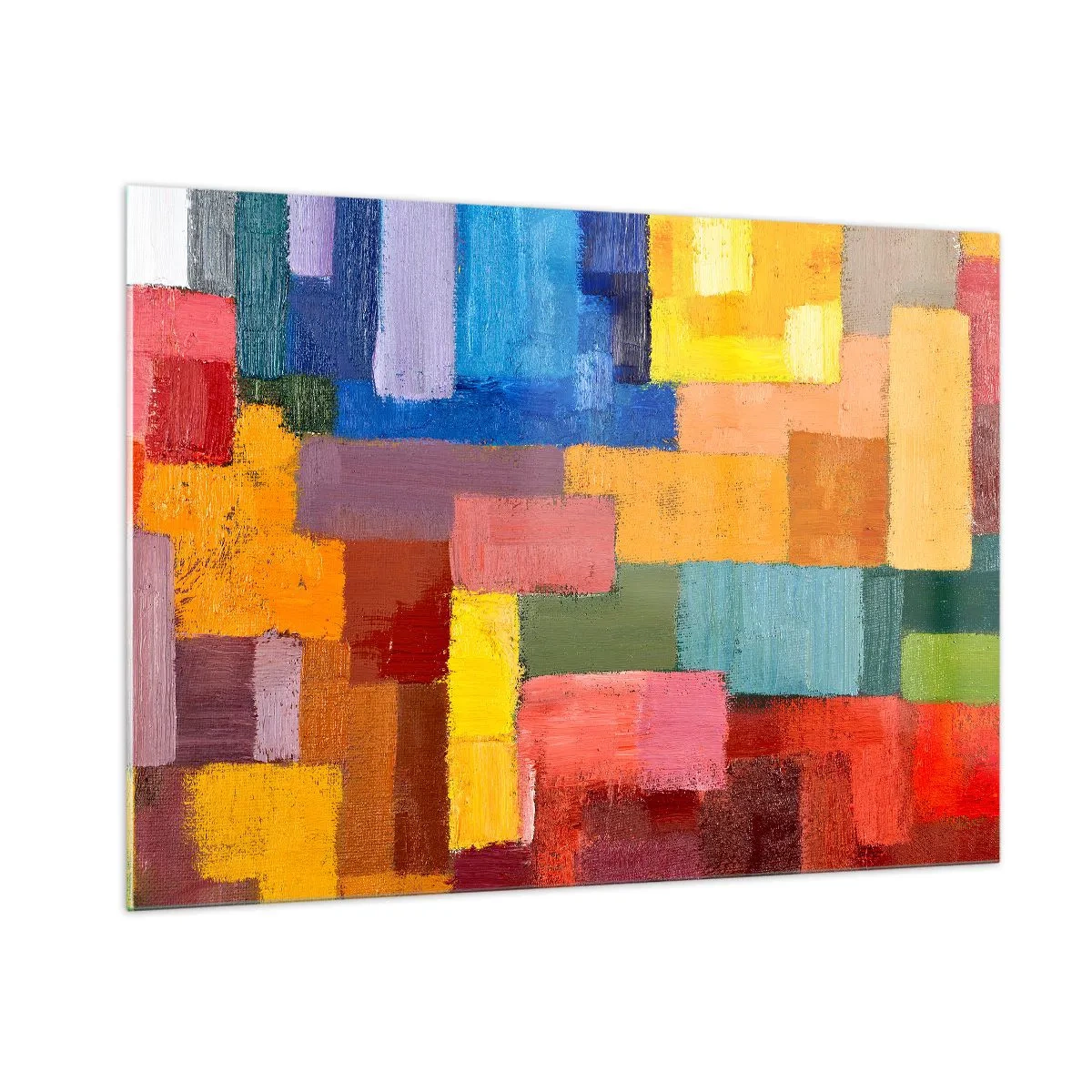 Billede på glas - Hver især forskellige, alle farverige - 100x70 cm