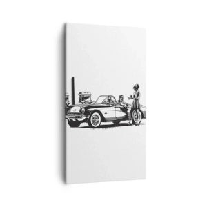 Lærredstryk - Billede på lærred - 60. - det ubekymrede Amerika - 45x80 cm