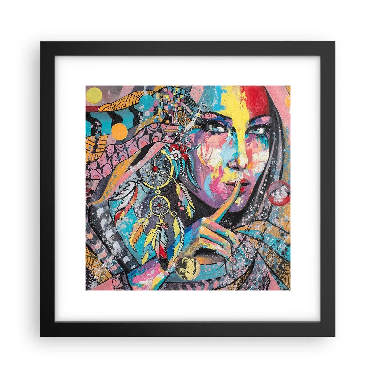 Plakat i sort ramme - Vær tavs, indtil du forstår - 30x30 cm