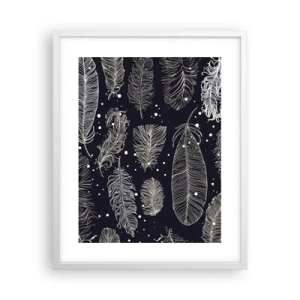 Plakat i hvid ramme - Fjerede blonder - 40x50 cm