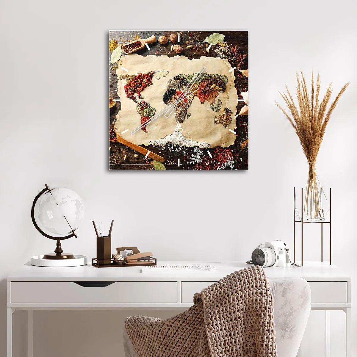 Vægur, Uret - Alle verdens smage - 40x40 cm