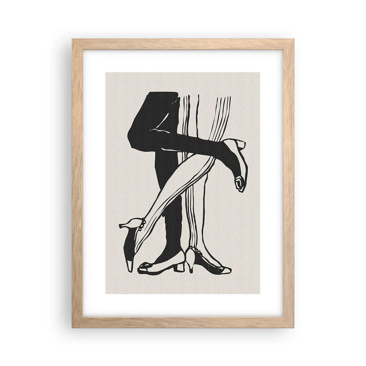 Plakat i ramme af lyst egetræ - En feminin egenskab - 30x40 cm