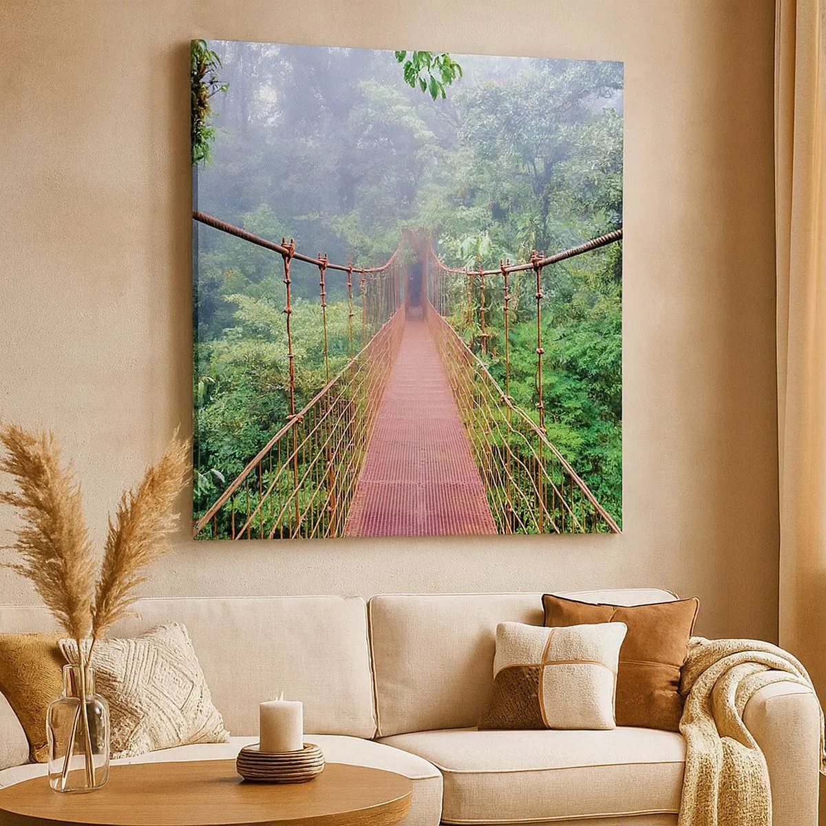 Lærredstryk - Billede på lærred - Ophængt over kronerne - 30x30 cm