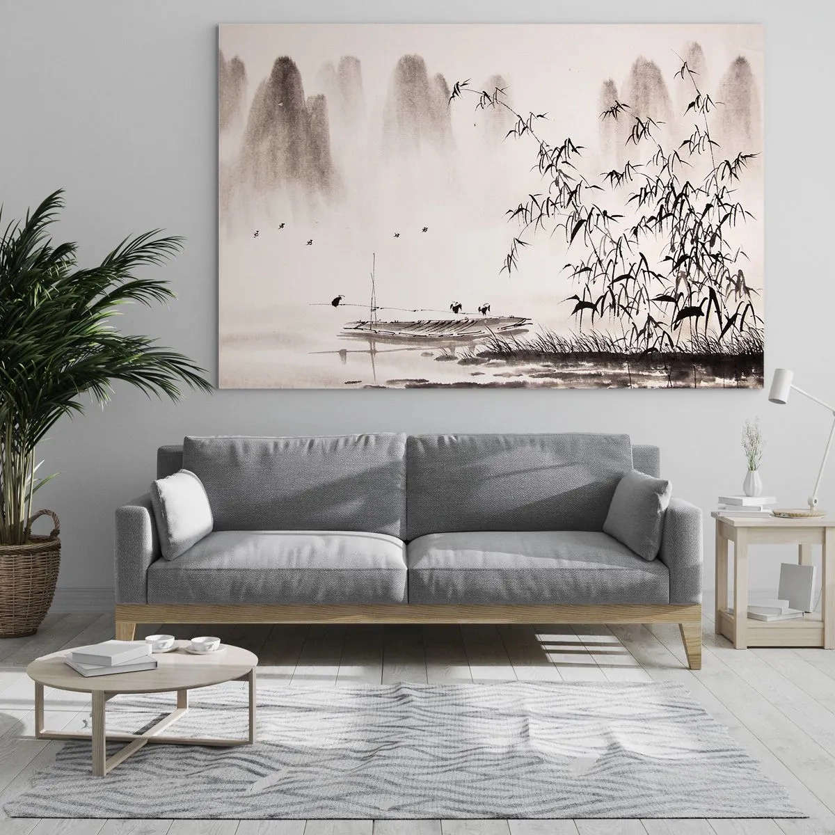 Billede på glas - Stilhed i rismarkerne - 100x70 cm