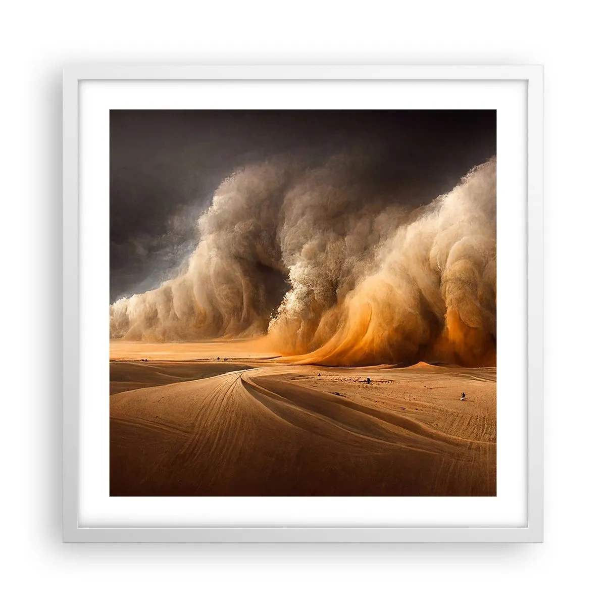 Plakat i hvid ramme - Ørkenens vrede - 50x50 cm