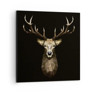 Lærredstryk - Billede på lærred - Kubistisk hjort - 50x50 cm
