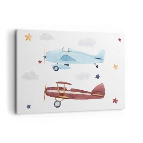Lærredstryk - Billede på lærred - Hr. pilot, vi venter! - 100x70 cm