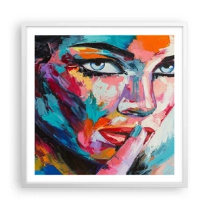 Plakat i hvid ramme - Vores første hemmelighed - 60x60 cm