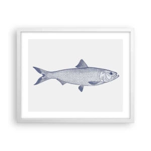 Plakat i hvid ramme - Hilsner fra de nordlige have - 50x40 cm