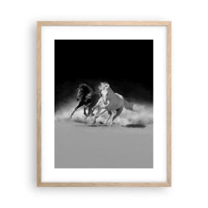 Plakat i ramme af lyst egetræ - Frihedens galop - 40x50 cm