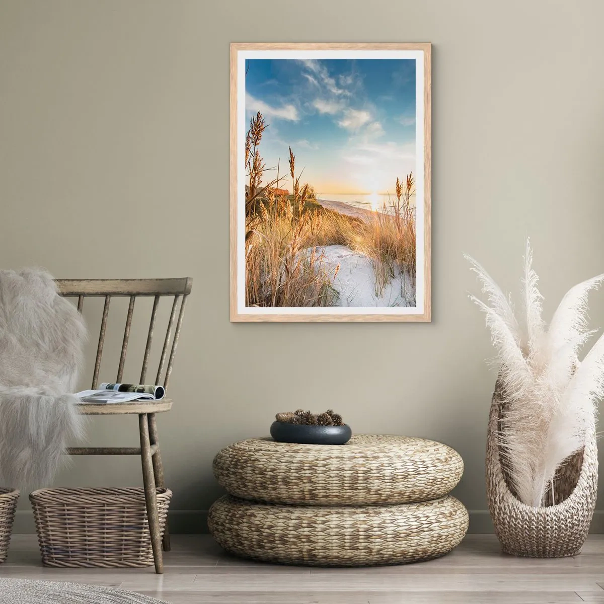 Plakat i ramme af lyst egetræ - Nordstrand - 70x100 cm