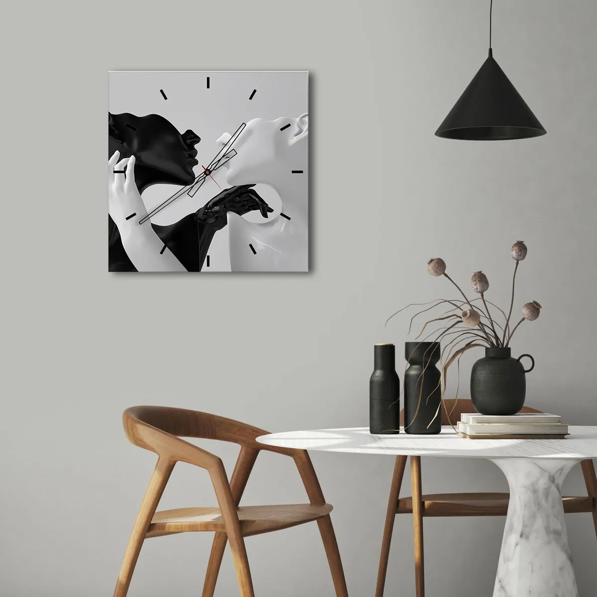 Vægur, Uret - Tiltrækning - begær - 40x40 cm