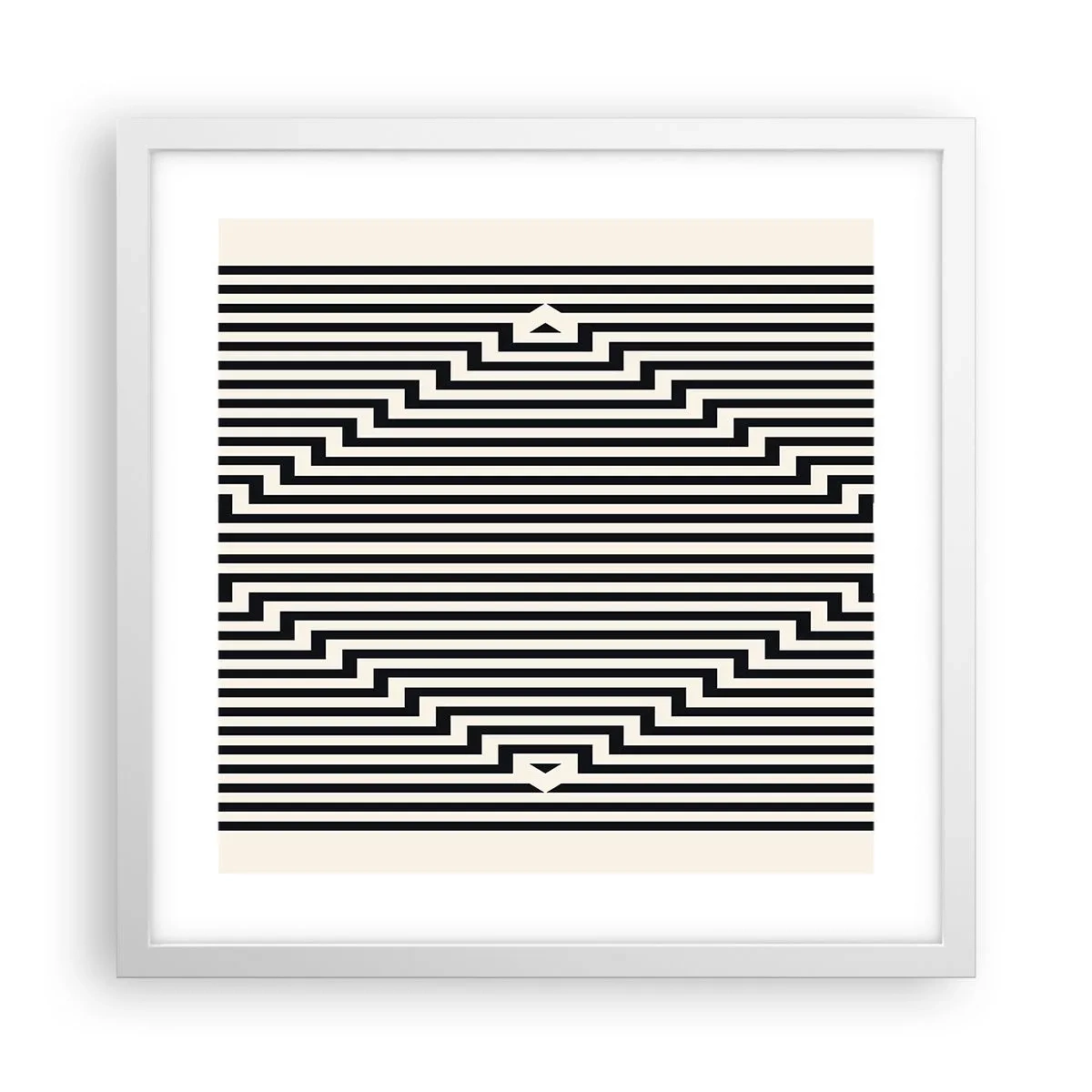Plakat i hvid ramme - Geometrisk illusion - 40x40 cm