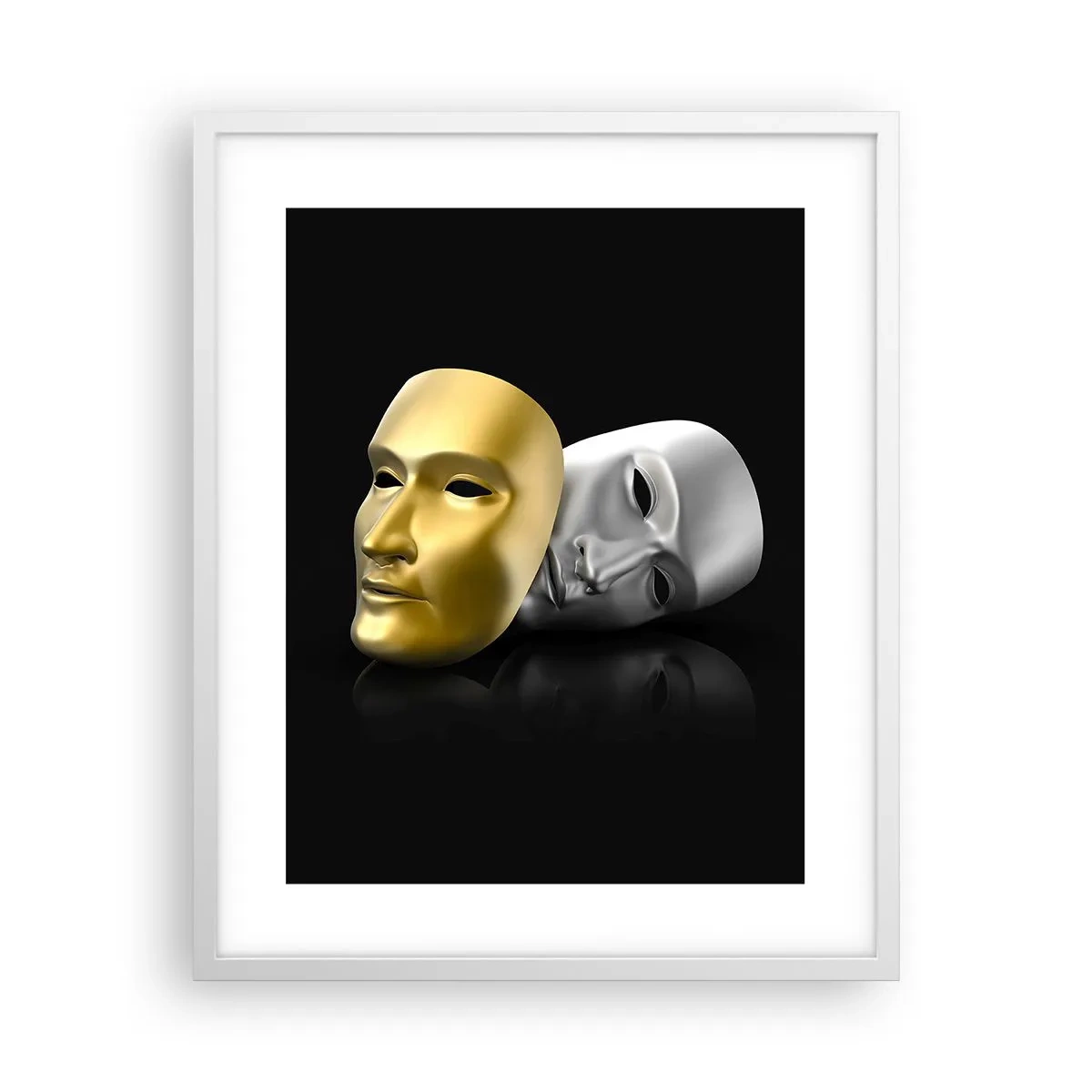 Plakat i hvid ramme - Livet er teater - 40x50 cm