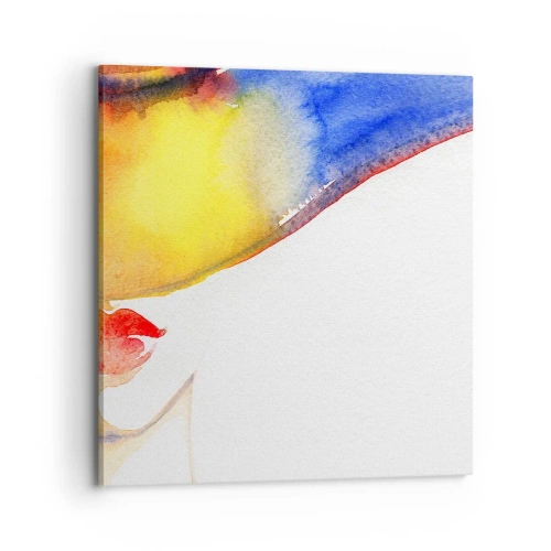 Lærredstryk - Billede på lærred - Portræt af en dame    - 70x70 cm