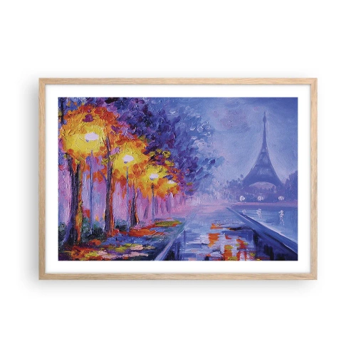 Plakat i ramme af lyst egetræ - En drømmevandring - 70x50 cm