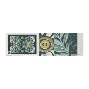 Prøve Fototapet Premium Canvas - Som en folkeudskæring - Boho, Mønster, Botanik - 100x30 cm