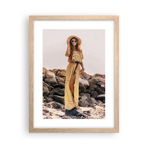 Plakat i ramme af lyst egetræ - Magien ved sten - 30x40 cm