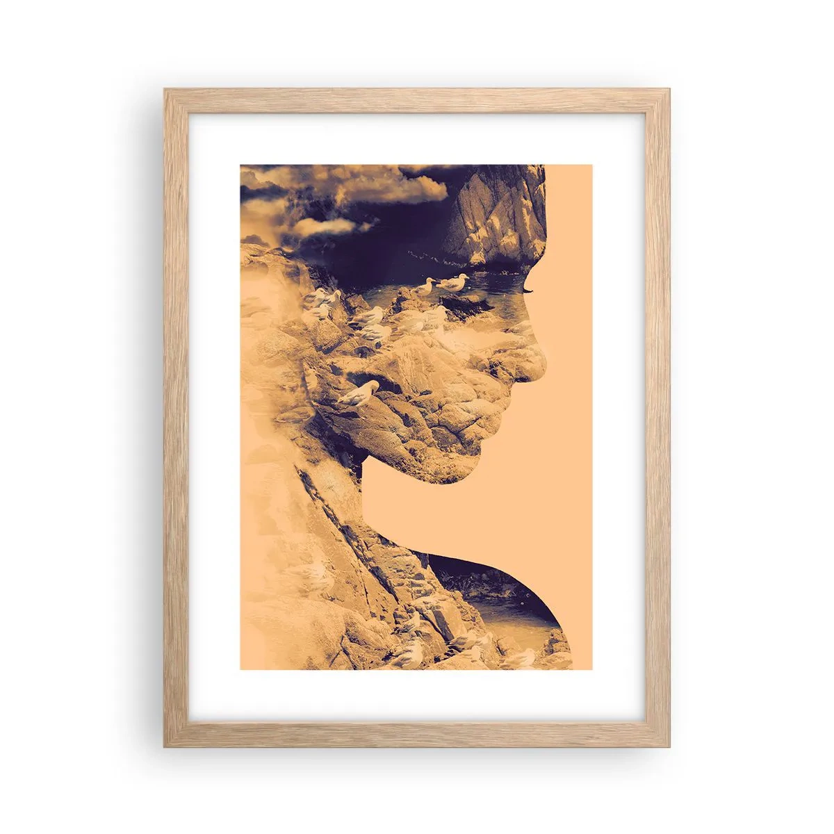 Plakat i ramme af lyst egetræ - Smuk af natur - 30x40 cm