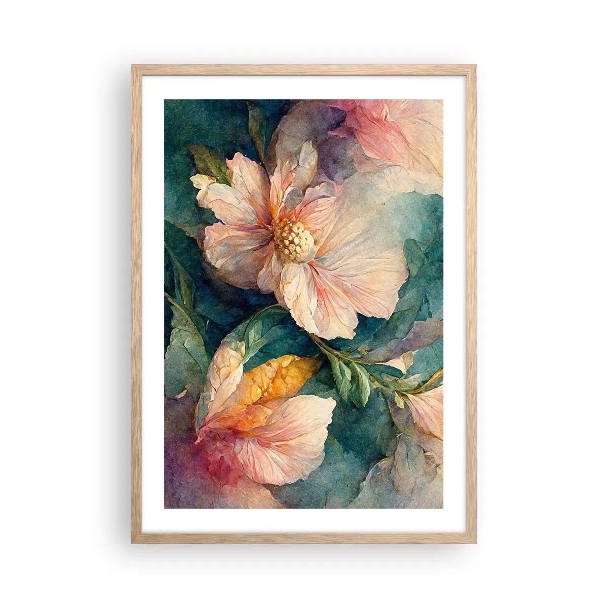 Plakat i ramme af lyst egetræ - Subtiliteten selv - 50x70 cm