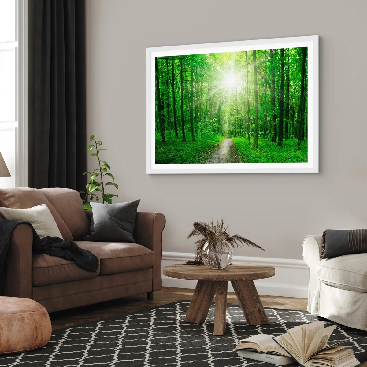 Plakat i hvid ramme - Grøn katedral - 40x30 cm