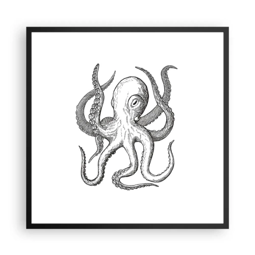 Plakat i sort ramme - Dans med bølger - 60x60 cm