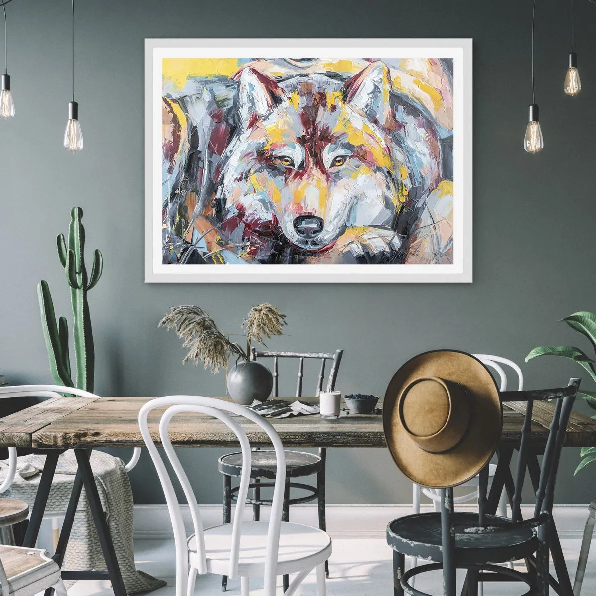 Plakat i hvid ramme - Fred blandt kære - 50x40 cm