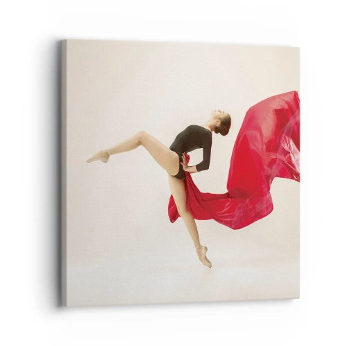 Lærredstryk - Billede på lærred - Rød og sort - 30x30 cm