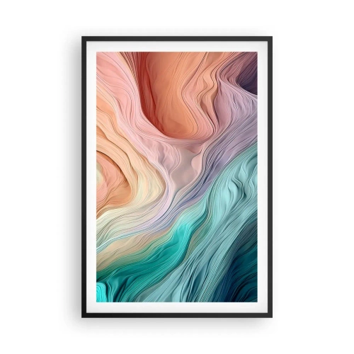 Plakat i sort ramme - Regnbuebølge - 61x91 cm