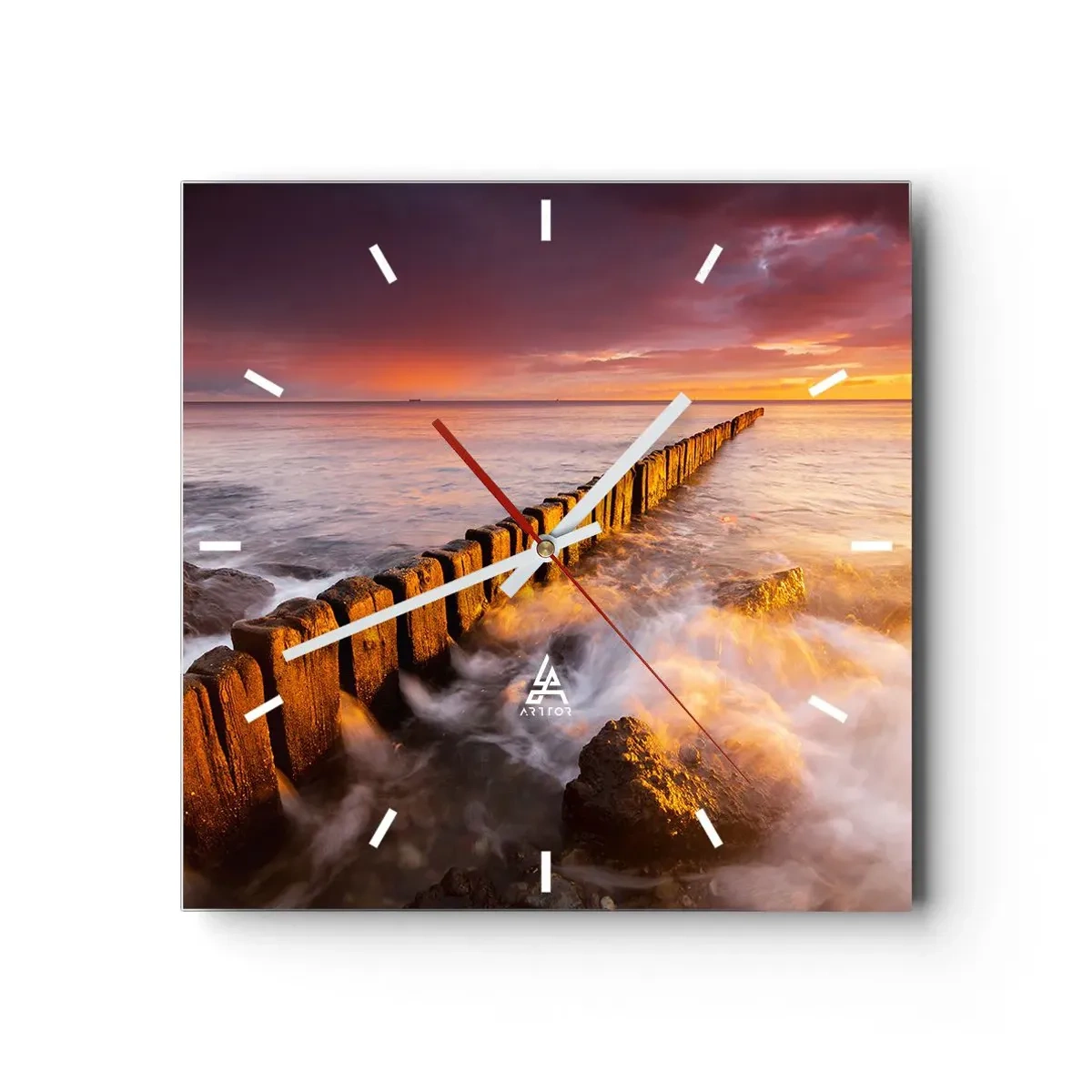 Vægur, Uret - Bølgernes blidhed - 40x40 cm