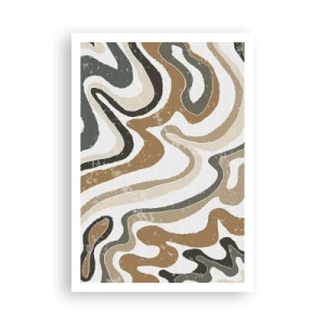 Plakat - Slyngninger af jordfarver - 70x100 cm