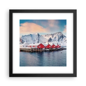 Plakat i sort ramme - Nordlig tilbagetrækning - 30x30 cm