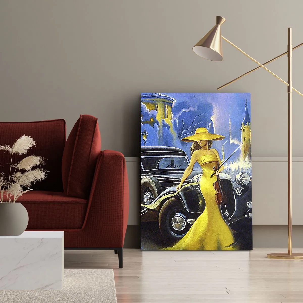 Lærredstryk - Billede på lærred - Nocturne for violin og kærlighed - 50x70 cm