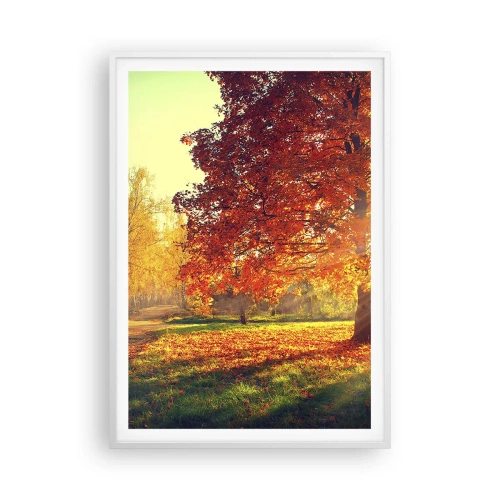 Plakat i hvid ramme - Rød er smuk - 70x100 cm